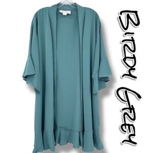 Birdy Grey Kenny Ruffle Sea Glass Robe Ruffle Missing Belt Womens Size M/L